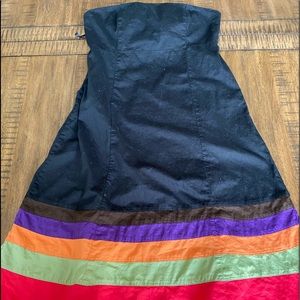 Gap black colorblock strapless dress